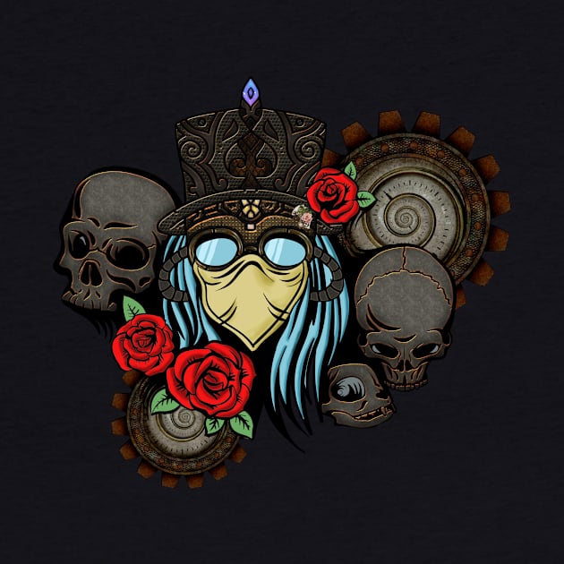 Awesome steampunk skulls with sunglasses by Nicky2342